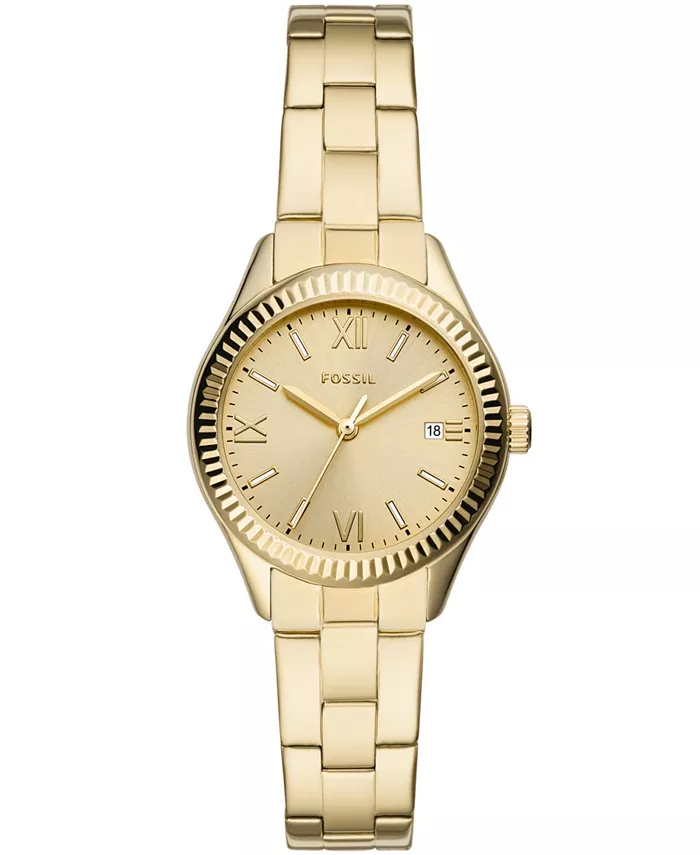 Женские часы Rye Three-Hand Date с золотистым покрытием из нержавеющей стали, 30 мм Fossil
Женские часы Rye Three-Hand Date с золотистым покрытием из нержавеющей стали, 30 мм Fossil