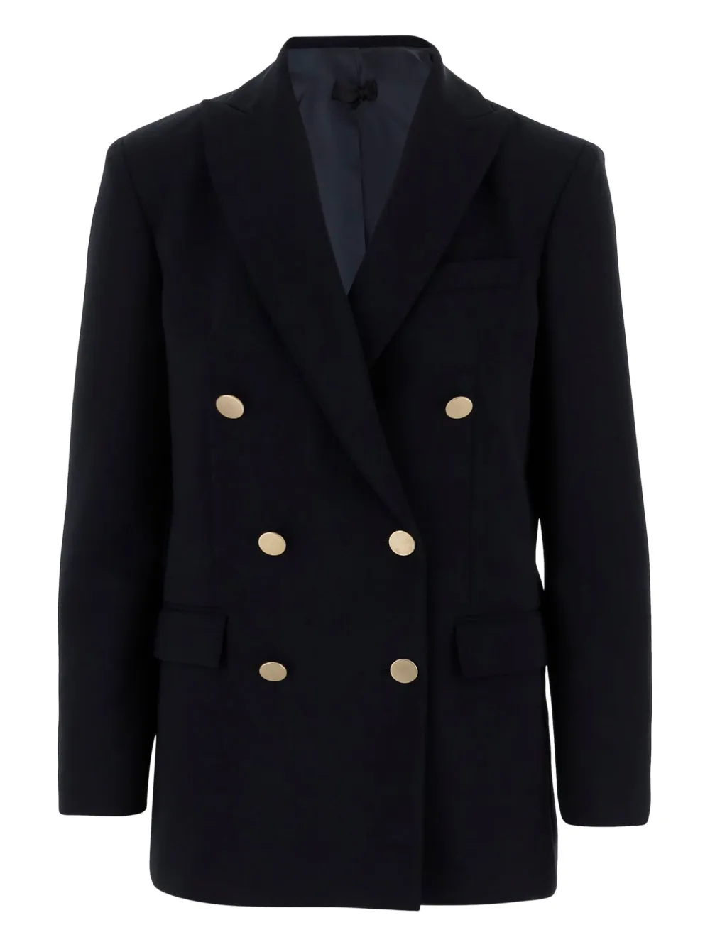 Двубортный пиджак с заостренными лацканами F.It, синий
Двубортный пиджак с заостренными лацканами F.It, синий