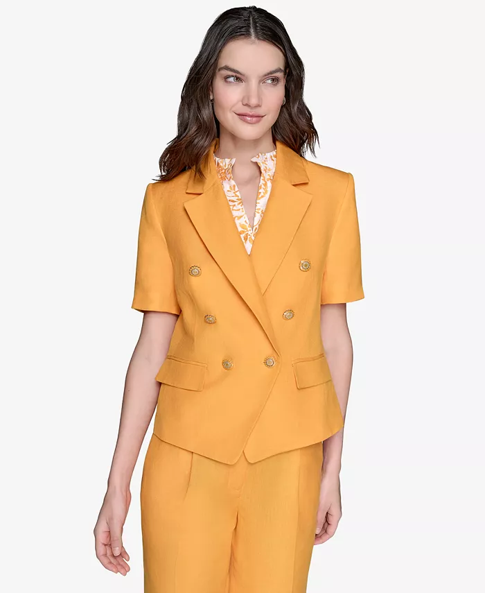 Женская двубортная короткорукавная куртка из льняной смеси KARL LAGERFELD PARIS, оранжевый
Женская двубортная короткорукавная куртка из льняной смеси KARL LAGERFELD PARIS, оранжевый