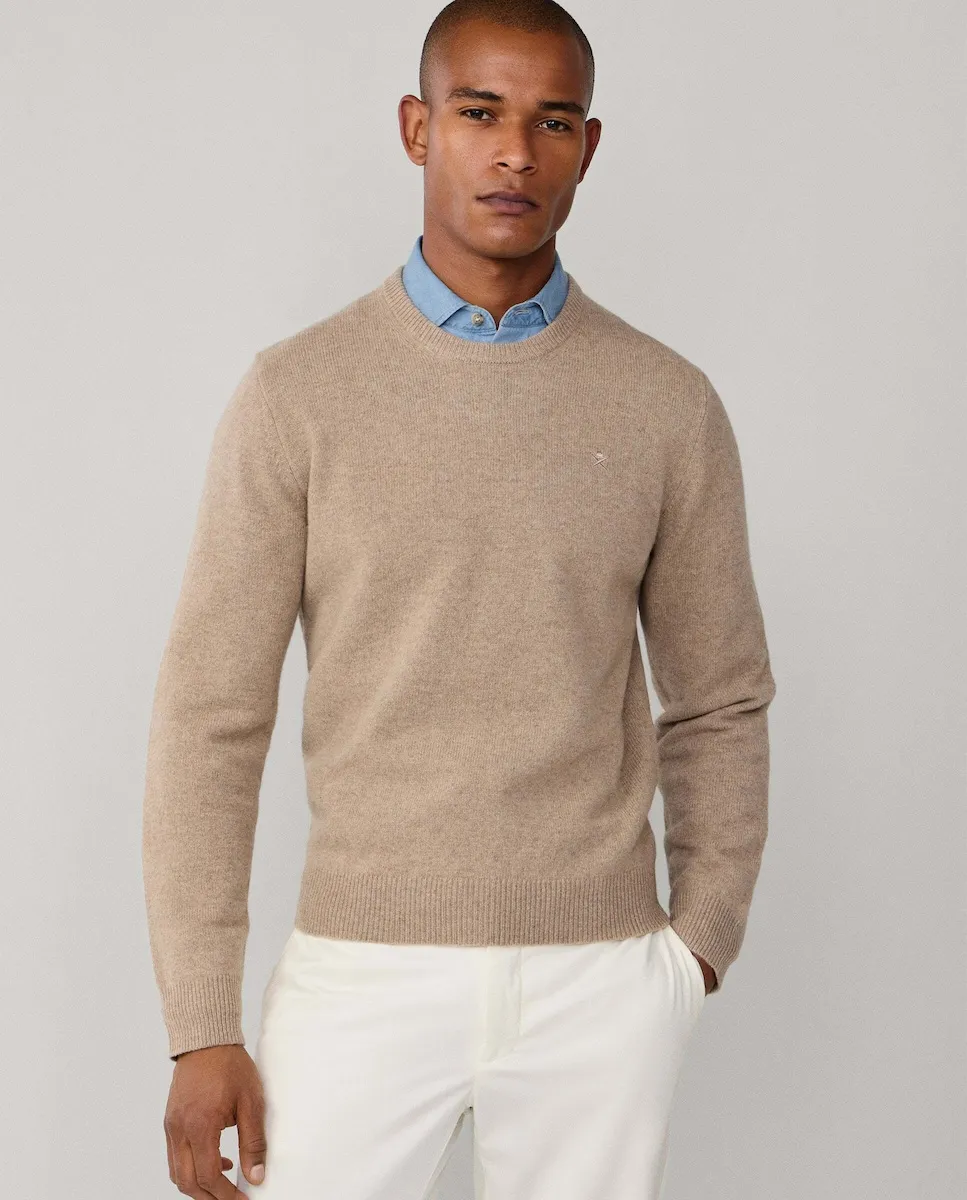 Свитер из овечьей шерсти с круглым вырезом Hackett, бежевый
Свитер из овечьей шерсти с круглым вырезом Hackett, бежевый