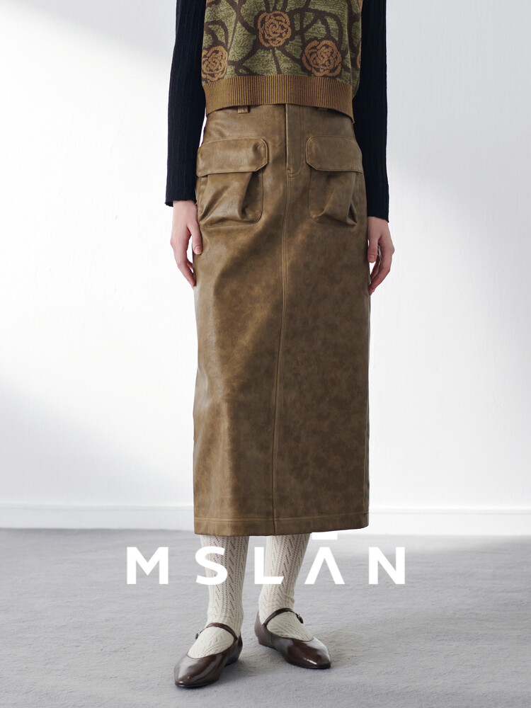 Юбка кожаная Mslan в стиле ретро, коричневый
Юбка кожаная Mslan в стиле ретро, коричневый