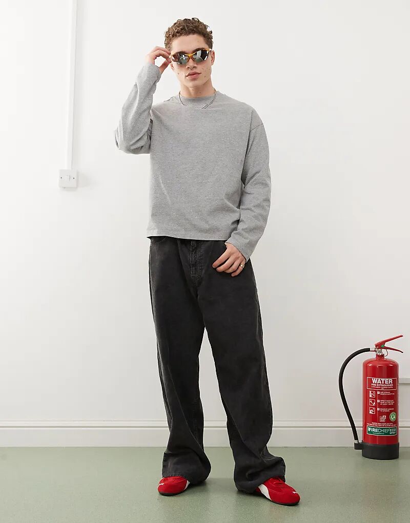 Футболка свободного кроя с длинными рукавами в будние дни серого меланжевого цвета
Футболка свободного кроя с длинными рукавами в будние дни серого меланжевого цвета