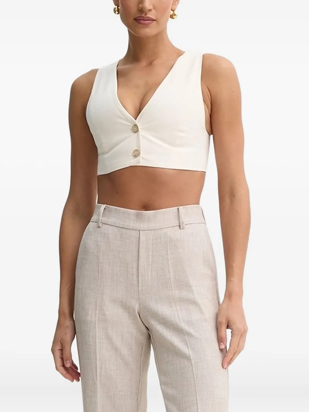 Топ без рукавов с застежкой на пуговицы SIMONA CORSELLINI, белый
Топ без рукавов с застежкой на пуговицы SIMONA CORSELLINI, белый