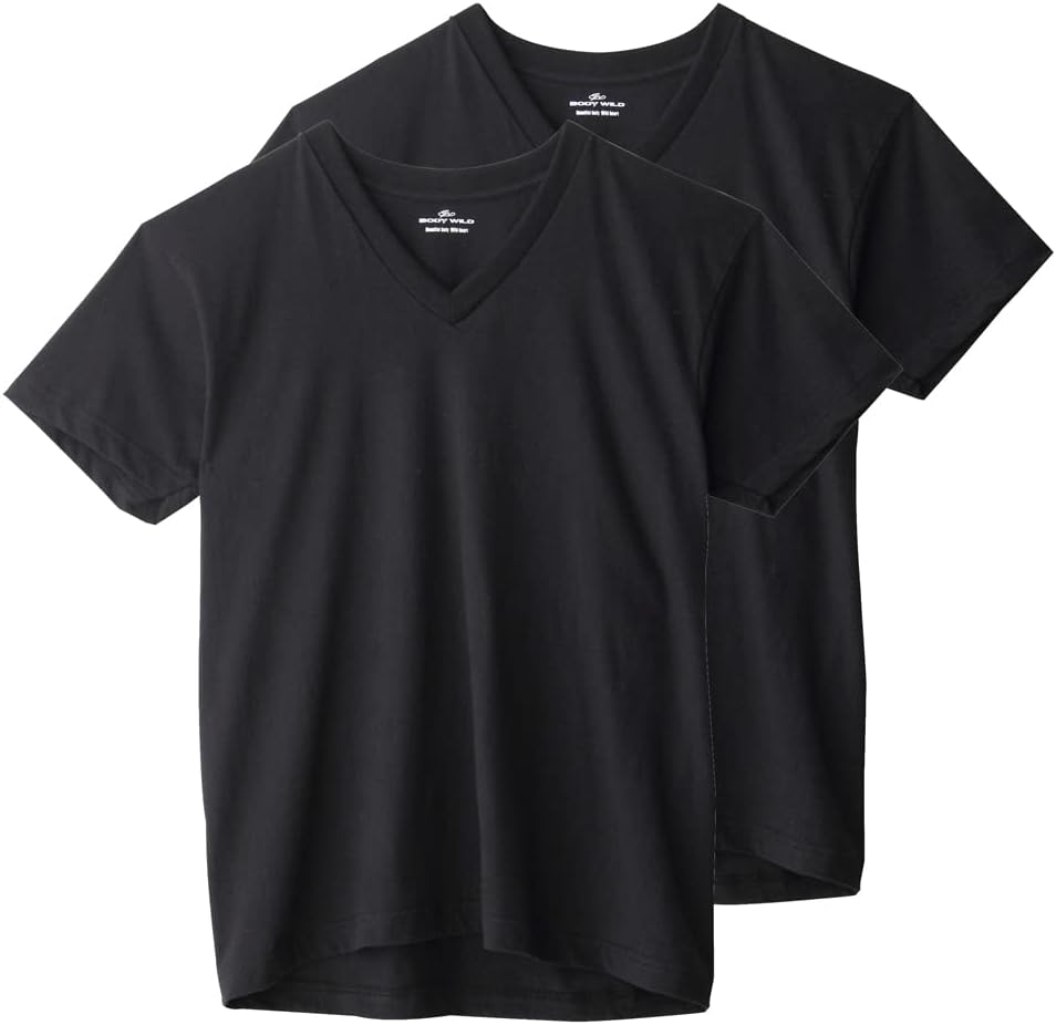 Мужские футболки BODY WILD с коротким рукавом и V-образным вырезом, 100% хлопковый трикотаж, комплект из 2 штук (BW50152, старая модель), черный
Мужские футболки BODY WILD с коротким рукавом и V-образным вырезом, 100% хлопковый трикотаж, комплект из 2 штук (BW50152, старая модель), черный