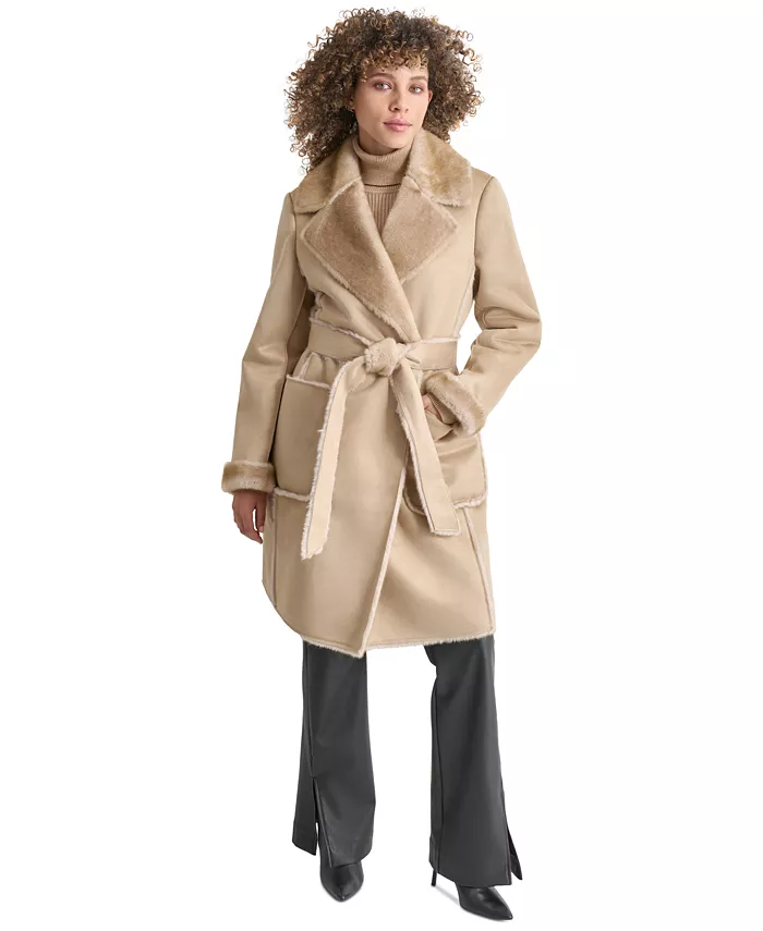 Женское пальто из искусственной овчины с поясом и воротником-стойкой DKNY, коричневый/бежевый
Женское пальто из искусственной овчины с поясом и воротником-стойкой DKNY, коричневый/бежевый