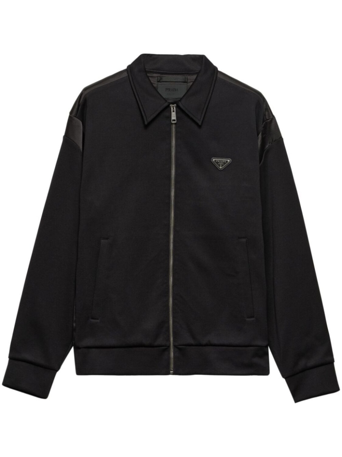 Куртка из джерси с атласной отделкой Prada, черный
Куртка из джерси с атласной отделкой Prada, черный