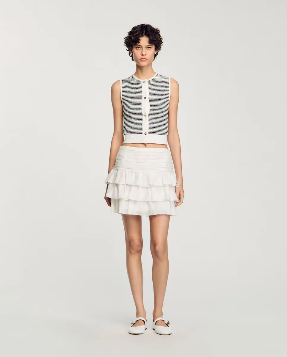 Короткая юбка с оборками Sandro, белый
Короткая юбка с оборками Sandro, белый
