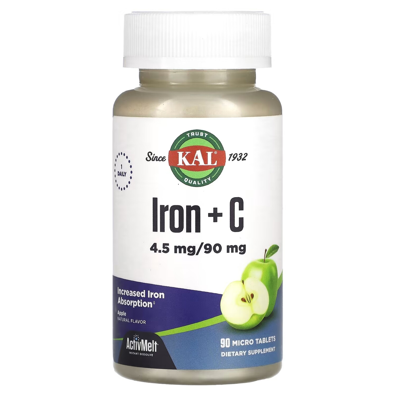 Добавка Kal Iron + C Apple, 90 микротаблеток
Добавка Kal Iron + C Apple, 90 микротаблеток