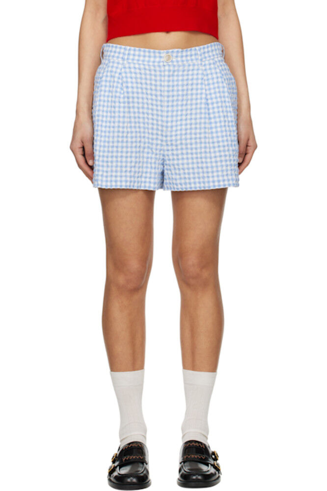 Сине-белые клетчатые шорты из сирсакера Marni
Сине-белые клетчатые шорты из сирсакера Marni