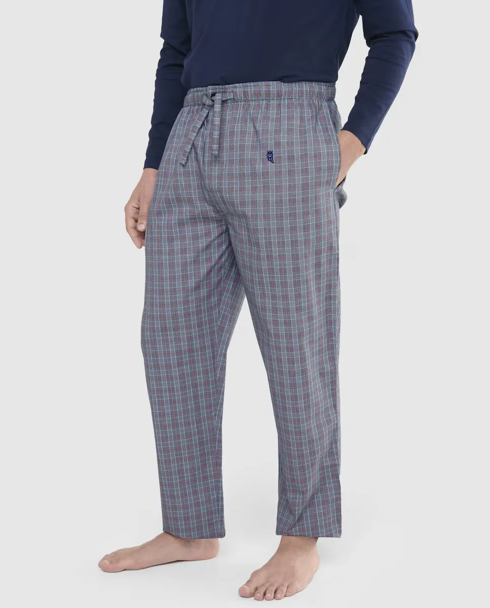 Мужские длинные пижамные брюки из серой ткани El Búho Nocturno, серый 
Мужские длинные пижамные брюки из серой ткани El Búho Nocturno, серый