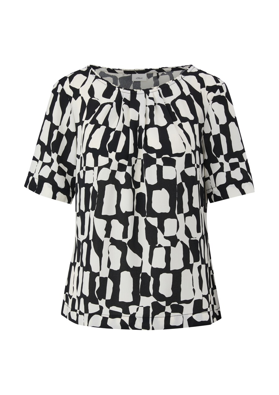 Блузка s.Oliver BLACK LABEL, черный/белый 
Блузка s.Oliver BLACK LABEL, черный/белый