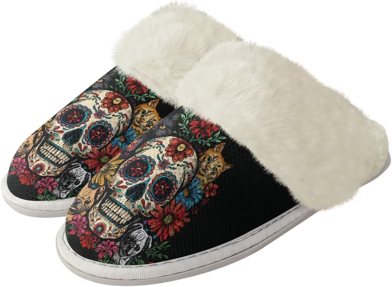 Мягкие домашние тапочки с принтом черепа, удобные, с противоскользящим покрытием и поддержкой свода стопы, идеально подходят для зимы Getelinseng, Retro Sugar Skull Kitty Flower
Мягкие домашние тапочки с принтом черепа, удобные, с противоскользящим покрытием и поддержкой свода стопы, идеально подходят для зимы Getelinseng, Retro Sugar Skull Kitty Flower