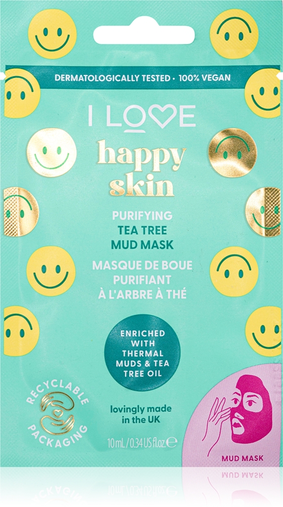 Глиняная маска «Счастливая кожа» с маслом чайного дерева I Love, 10 мл
Глиняная маска «Счастливая кожа» с маслом чайного дерева I Love, 10 мл
