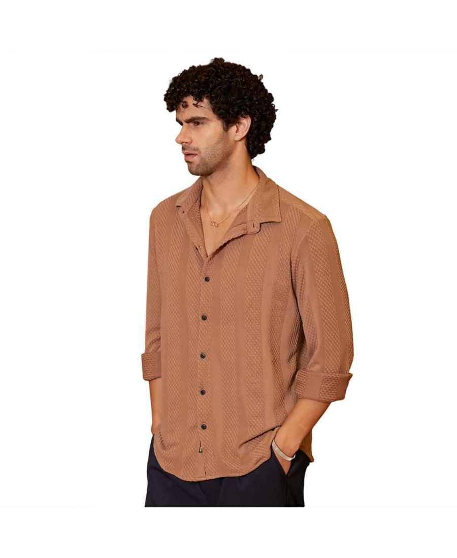 Мужская рубашка бежево-коричневого цвета с тактильными свойствами Campus Sutra, Brown
Мужская рубашка бежево-коричневого цвета с тактильными свойствами Campus Sutra, Brown