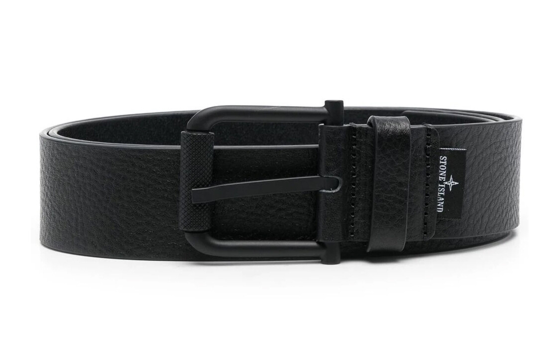 Ремень кожаный Stone Island мужской, черный 
Ремень кожаный Stone Island мужской, черный
