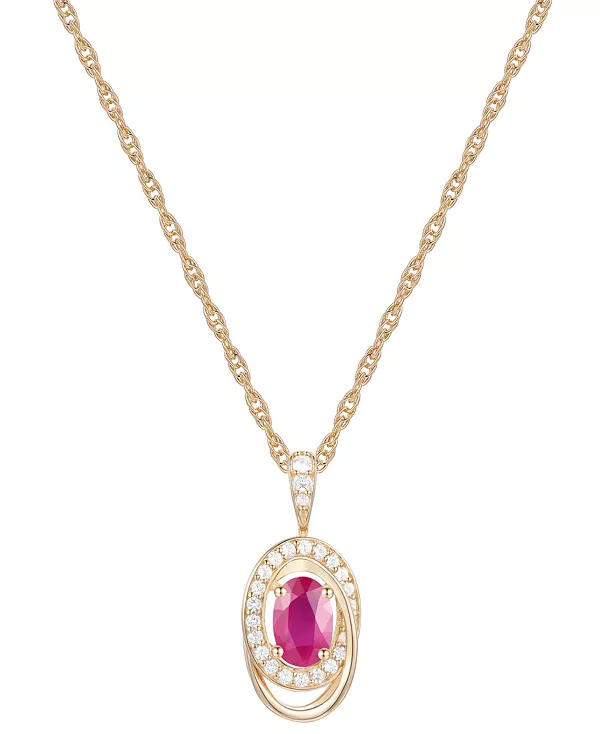 Ожерелье с овальным завитком из 18-дюймового кулоном из 14-каратного золота (также с изумрудом и сапфиром) с рубинами (5/8 карата) и бриллиантами (1/8 карата) Macy'S, ruby
Ожерелье с овальным завитком из 18-дюймового кулоном из 14-каратного золота (также с изумрудом и сапфиром) с рубинами (5/8 карата) и бриллиантами (1/8 карата) Macy'S, ruby