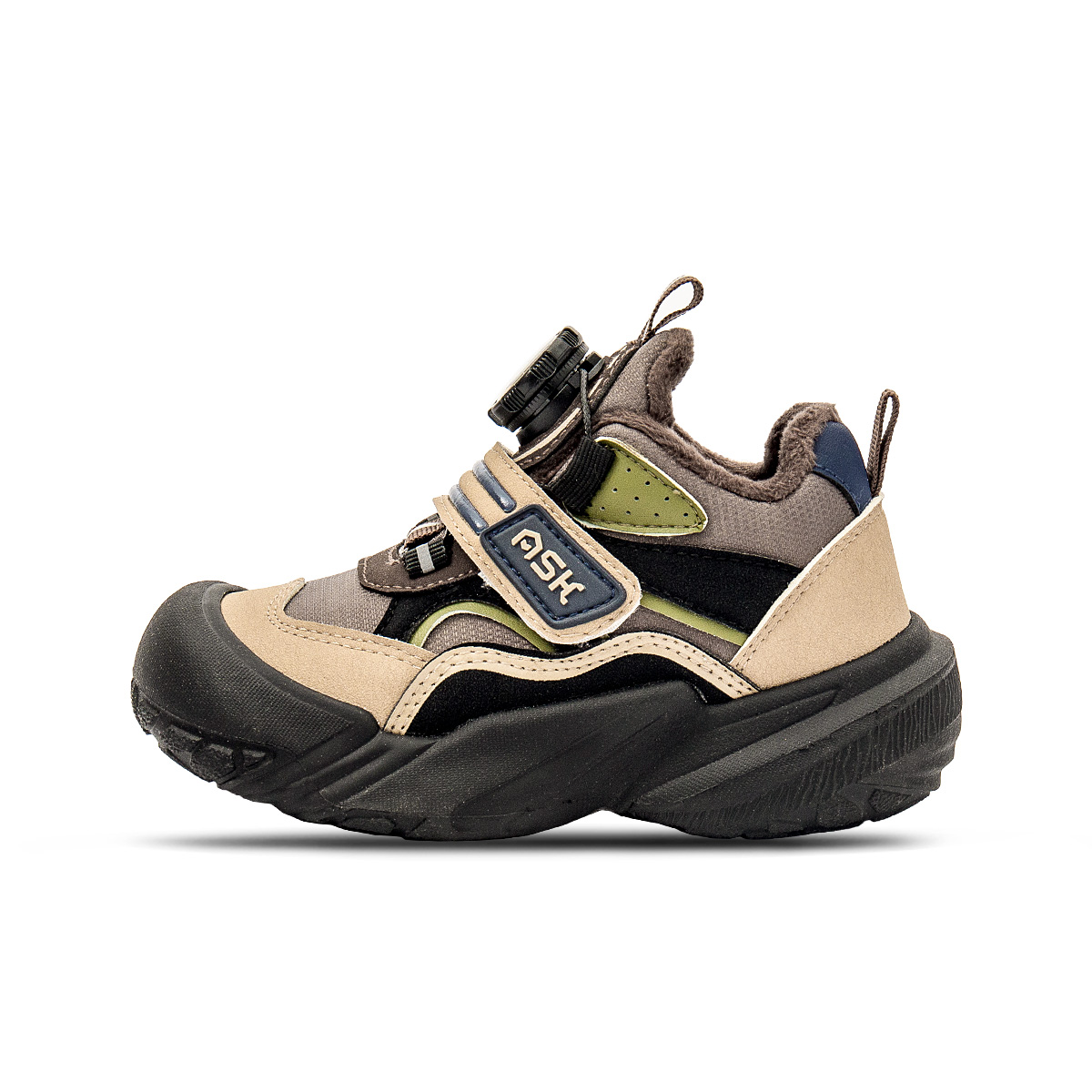 Противоскользящая теплая детская обувь для отдыха на природе ASK, черный/хаки
Противоскользящая теплая детская обувь для отдыха на природе ASK, черный/хаки