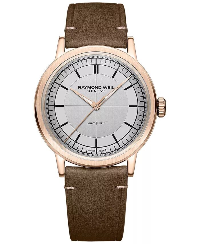 Мужские швейцарские автоматические часы Millesime с коричневым кожаным ремешком, 40 мм Raymond Weil
Мужские швейцарские автоматические часы Millesime с коричневым кожаным ремешком, 40 мм Raymond Weil