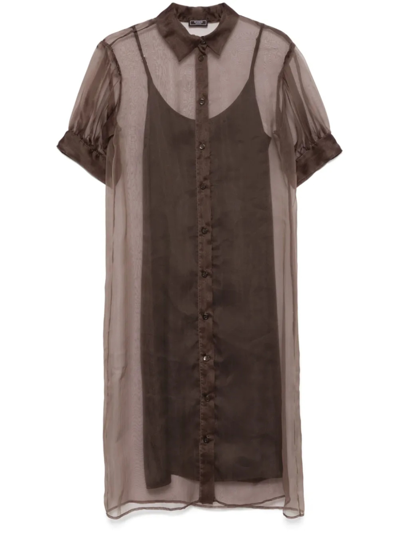 Peserico полупрозрачное платье-рубашка, коричневый 
Peserico полупрозрачное платье-рубашка, коричневый