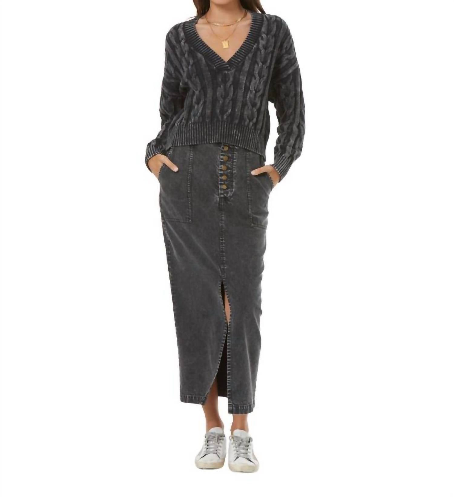 Юбка миди Dara в цвете Mineral Wash Black young fabulous & broke 
Юбка миди Dara в цвете Mineral Wash Black young fabulous & broke