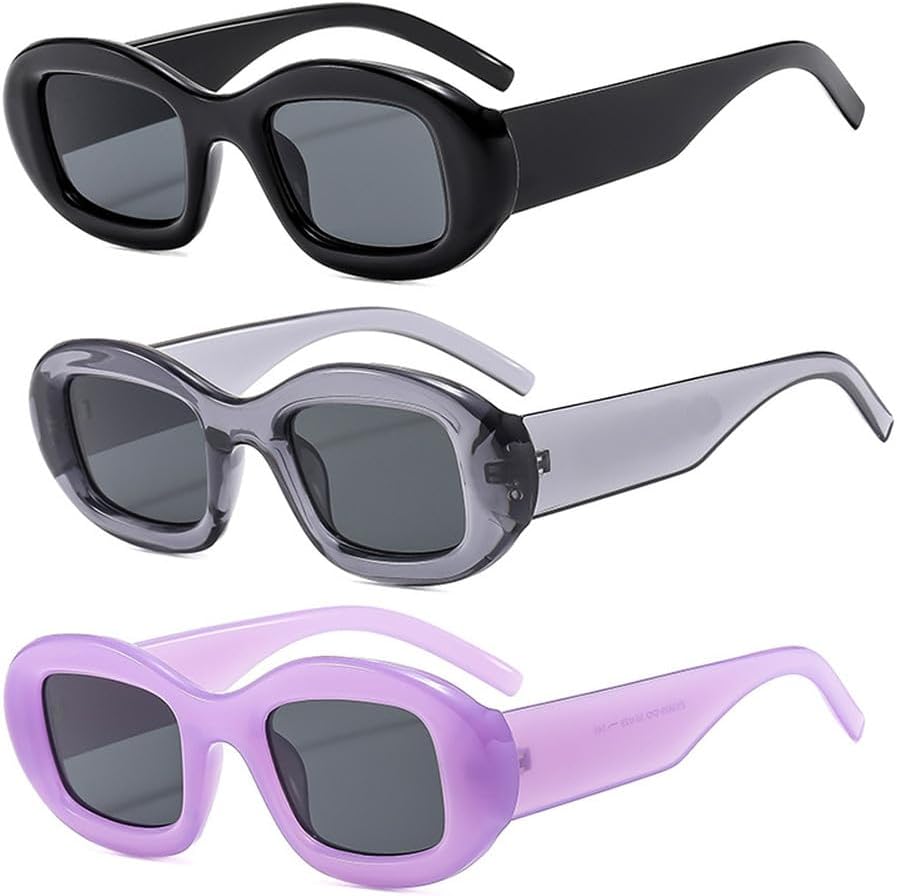 Солнцезащитные очки в стиле ретро с овальной оправой небольшого размера для женщин с круглым и круглым лицом, высококачественные солнцезащитные очки TVTBBVV, 3pcs Black Grey Purple
Солнцезащитные очки в стиле ретро с овальной оправой небольшого размера для женщин с круглым и круглым лицом, высококачественные солнцезащитные очки TVTBBVV, 3pcs Black Grey Purple