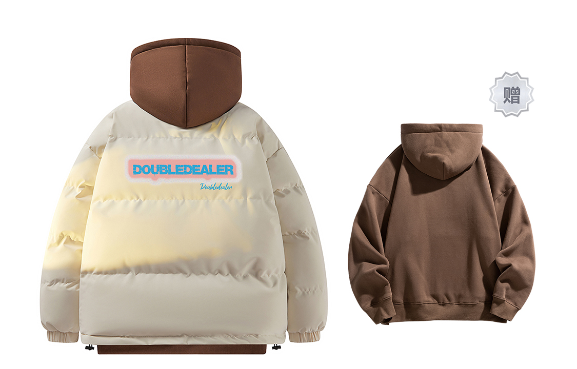Double Dealer Пуховик Unisex, Ecru+Caramel Sweatshirt 
Double Dealer Пуховик Unisex, Ecru+Caramel Sweatshirt