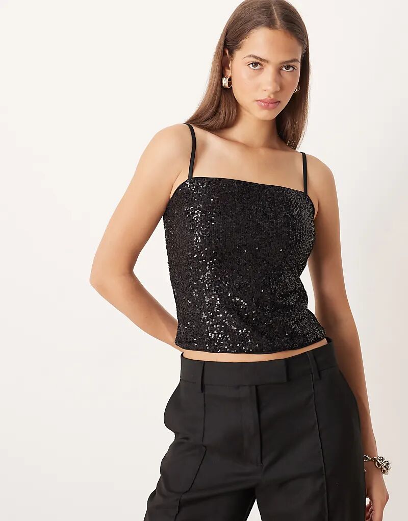 Топ на бретельках ASOS DESIGN черного цвета с пайетками
Топ на бретельках ASOS DESIGN черного цвета с пайетками