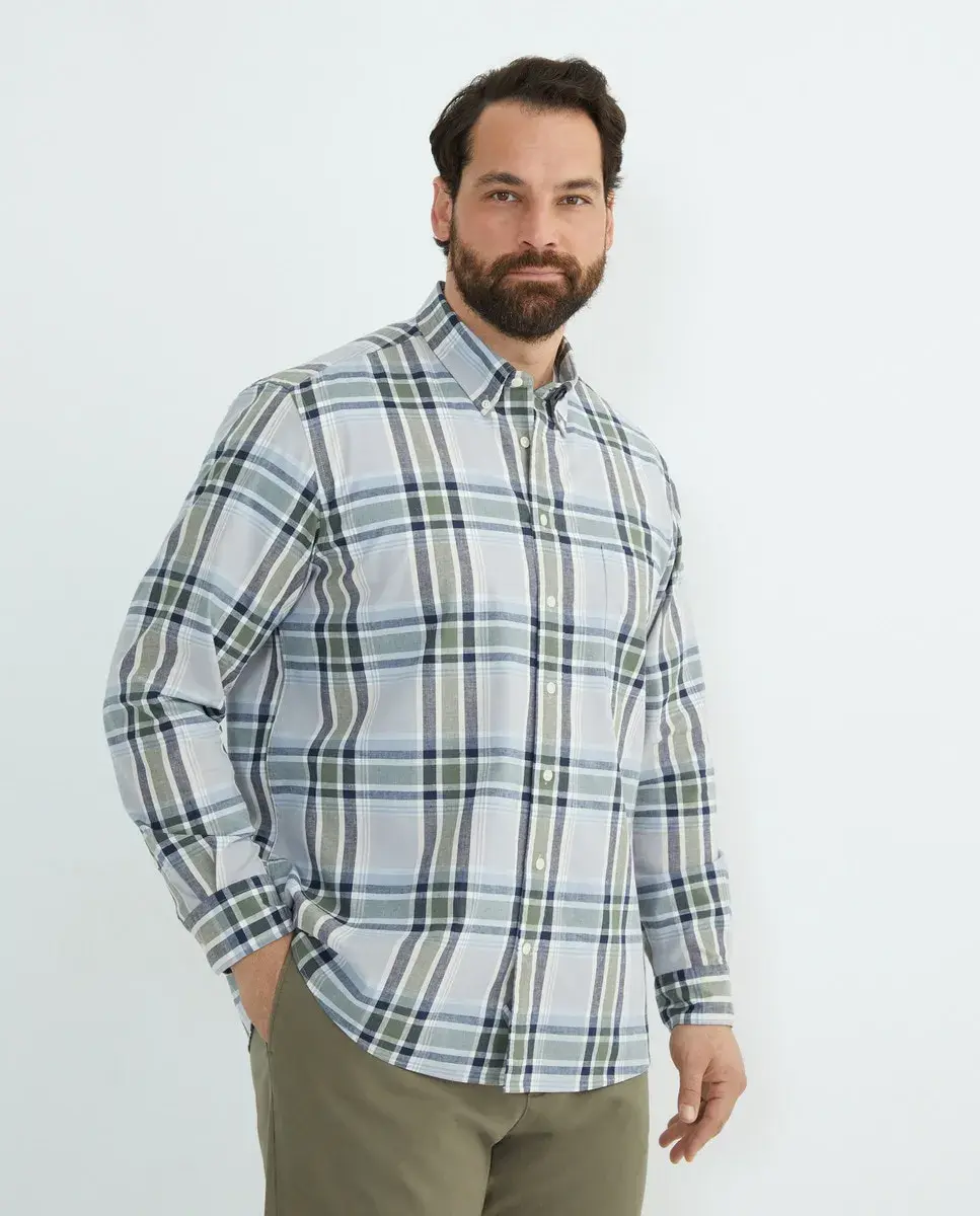 Мужская рубашка, большого размера, хлопчатобумажная льняная клетка Dustin, синий
Мужская рубашка, большого размера, хлопчатобумажная льняная клетка Dustin, синий