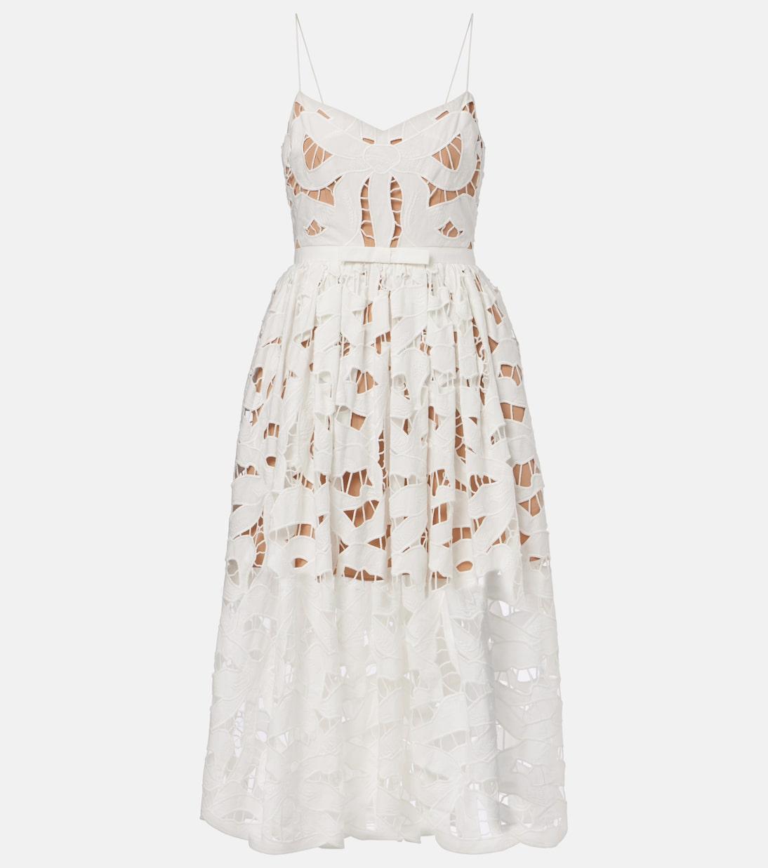 Льняное и хлопковое платье миди с бантом Self-Portrait, белый
Льняное и хлопковое платье миди с бантом Self-Portrait, белый