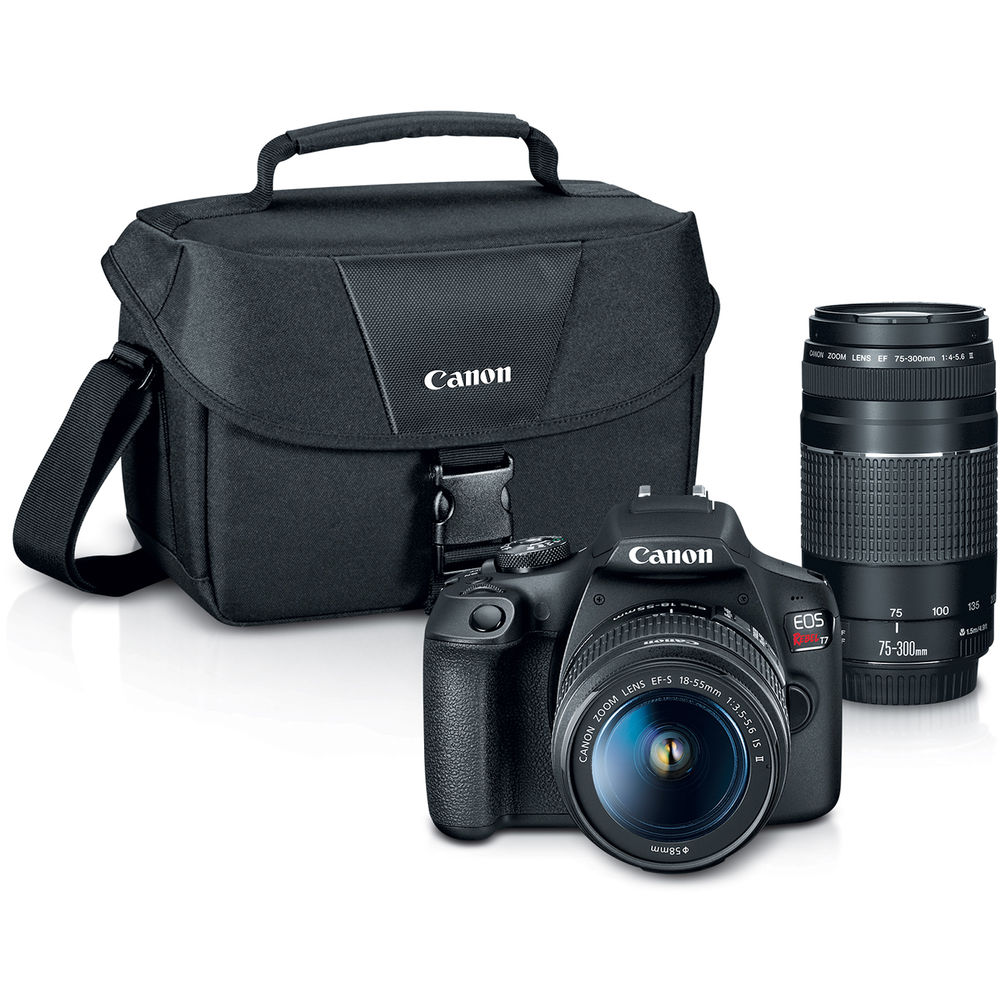 Зеркальная камера Canon EOS Rebel T7 DSLR with 18-55mm and 75-300mm Lenses
Зеркальная камера Canon EOS Rebel T7 DSLR with 18-55mm and 75-300mm Lenses