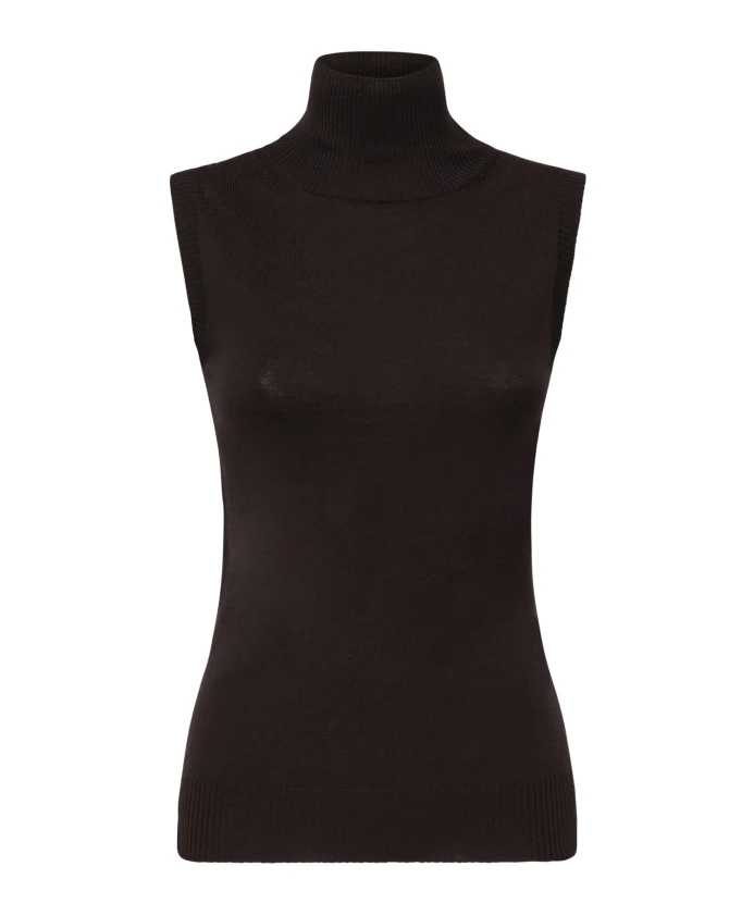 Свитер без рукавов с высоким воротником Vertigo Sportmax, коричневый
Свитер без рукавов с высоким воротником Vertigo Sportmax, коричневый