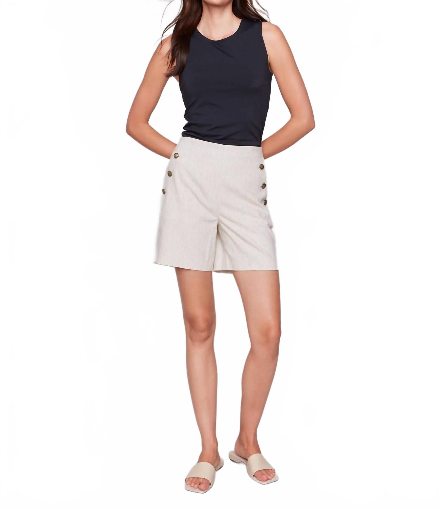 Льняные эластичные шорты с пуговицами бежевого цвета Charlie B, бежевый
Льняные эластичные шорты с пуговицами бежевого цвета Charlie B, бежевый