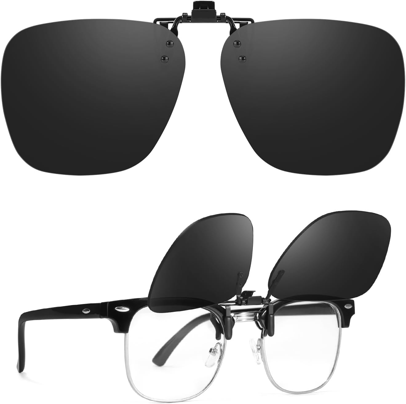 Поляризованные солнцезащитные очки TJUTR с зажимом для ношения поверх очков с диоптриями, защита от УФ-излучения UV400, антибликовое покрытие, металлический откидной зажим, для мужчин и женщин, C01 Grey
Поляризованные солнцезащитные очки TJUTR с зажимом для ношения поверх очков с диоптриями, защита от УФ-излучения UV400, антибликовое покрытие, металлический откидной зажим, для мужчин и женщин, C01 Grey