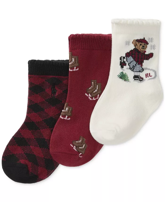 3 пары носков для девочек с медвежонком-фигуристом Polo Ralph Lauren
3 пары носков для девочек с медвежонком-фигуристом Polo Ralph Lauren