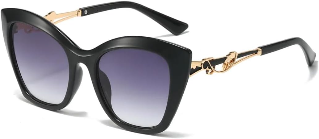 Винтажные элегантные женские солнцезащитные очки с металлическими вставками в стиле ретро «кошачий глаз» с защитой от УФ-излучения UV400 и большой оправой для путешествий UATXTAU, Black Gray
Винтажные элегантные женские солнцезащитные очки с металлическими вставками в стиле ретро «кошачий глаз» с защитой от УФ-излучения UV400 и большой оправой для путешествий UATXTAU, Black Gray