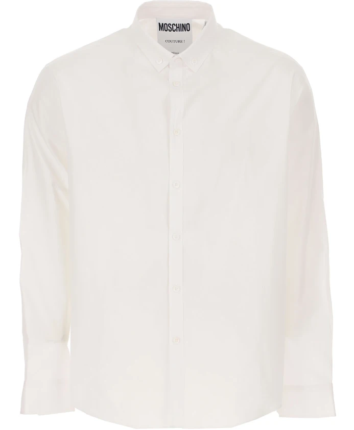 Белая хлопковая рубашка макси с этикеткой Moschino, белый
Белая хлопковая рубашка макси с этикеткой Moschino, белый