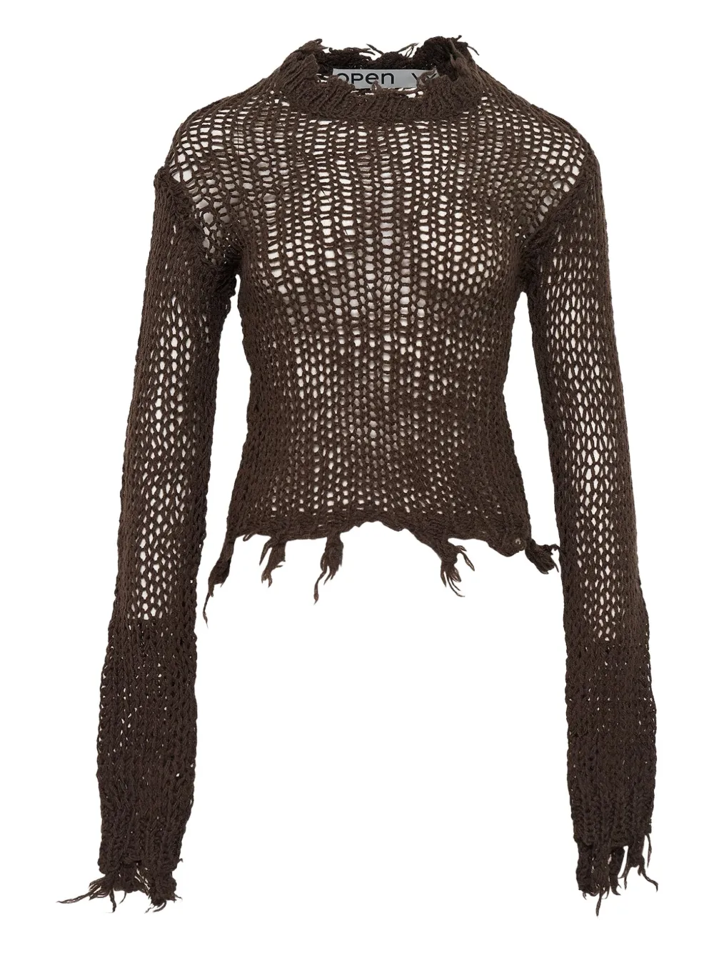 Вязаный джемпер с необработанным краем Open YY, коричневый
Вязаный джемпер с необработанным краем Open YY, коричневый