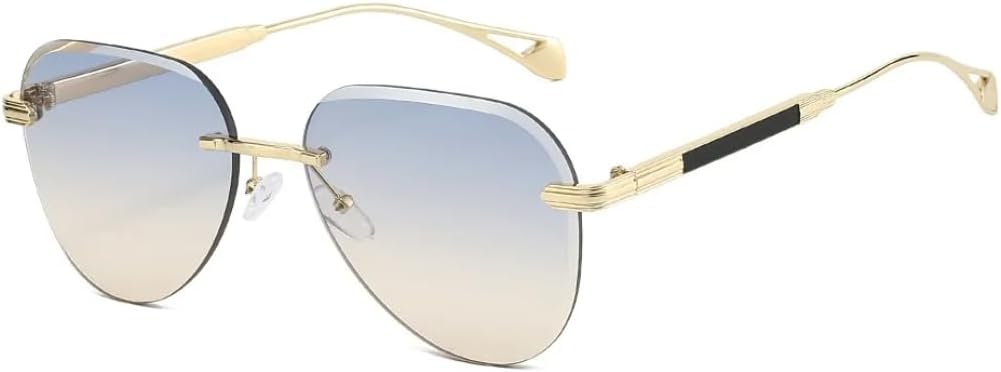 Женские солнцезащитные очки без оправы овальной формы с градиентным переходом, модные, роскошные, в стиле панк, мужские, с защитой от УФ-излучения UV400 TOIPASTN, Golden Blue Yellow
Женские солнцезащитные очки без оправы овальной формы с градиентным переходом, модные, роскошные, в стиле панк, мужские, с защитой от УФ-излучения UV400 TOIPASTN, Golden Blue Yellow