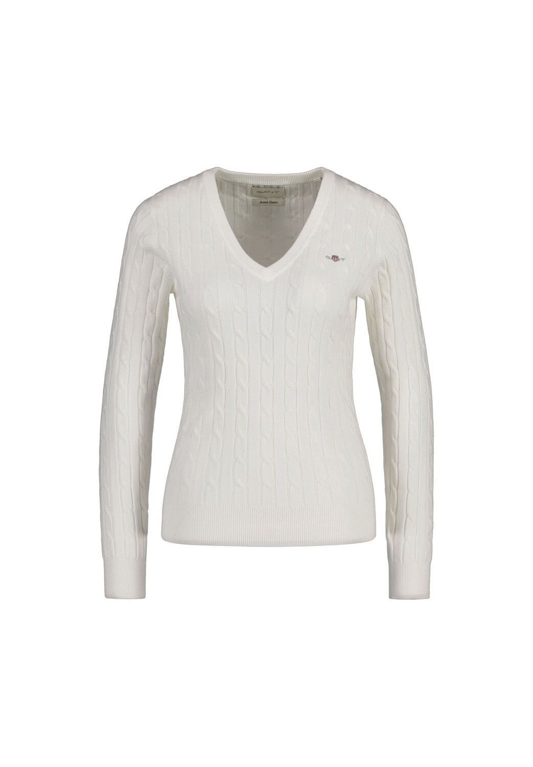 Женский свитер косой вязки - STRETCH COTTON CABLE V-NECK, косая вязка GANT, цвет Ecru
Женский свитер косой вязки - STRETCH COTTON CABLE V-NECK, косая вязка GANT, цвет Ecru