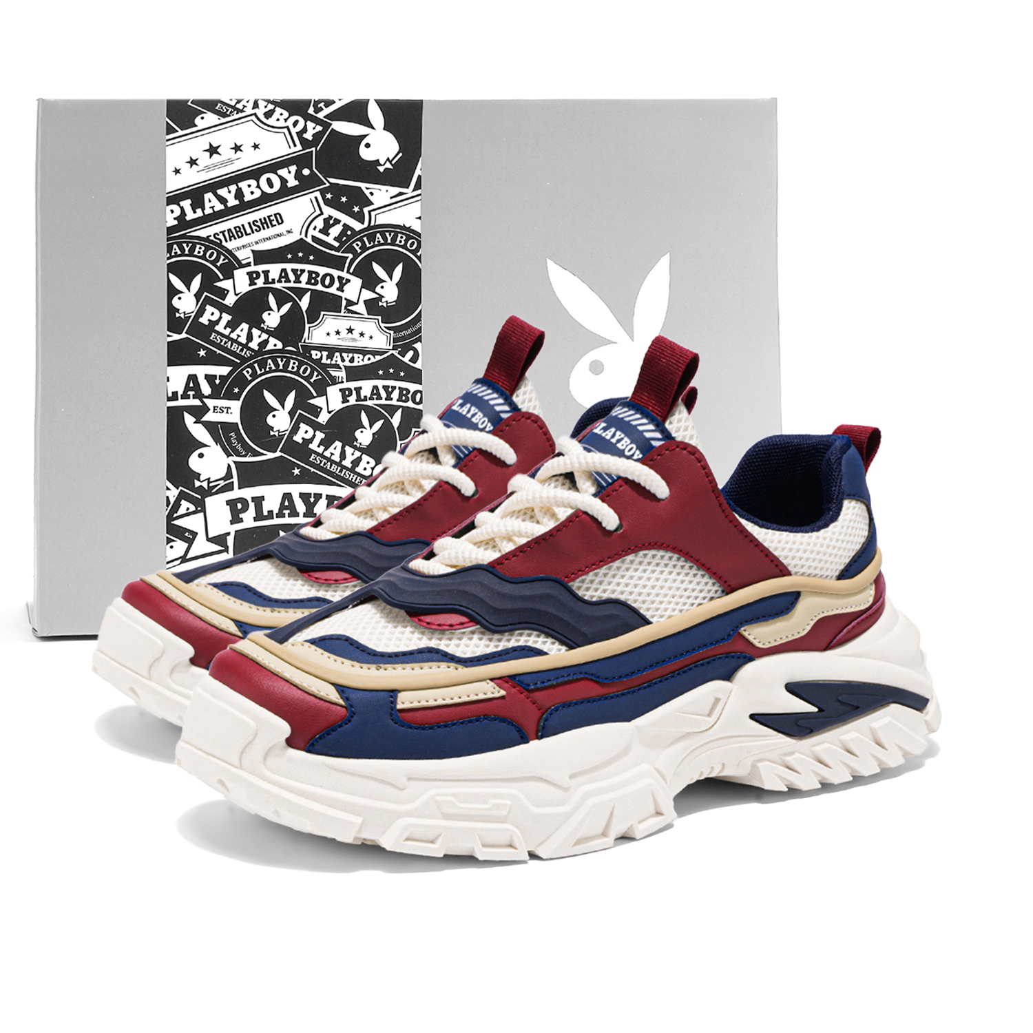 Playboy Массивные кроссовки мужские низкие бежево-красные, цвет Beige Red (Gift Box Set)
Playboy Массивные кроссовки мужские низкие бежево-красные, цвет Beige Red (Gift Box Set)