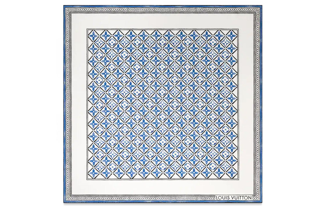 Шарф Louis Vuitton женский, синий / белый 
Шарф Louis Vuitton женский, синий / белый