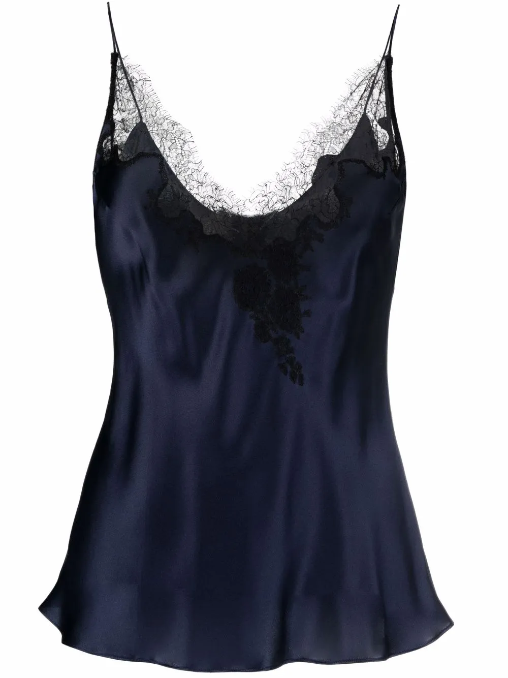 Атласный топ на бретелях с кружевом Carine Gilson, синий
Атласный топ на бретелях с кружевом Carine Gilson, синий
