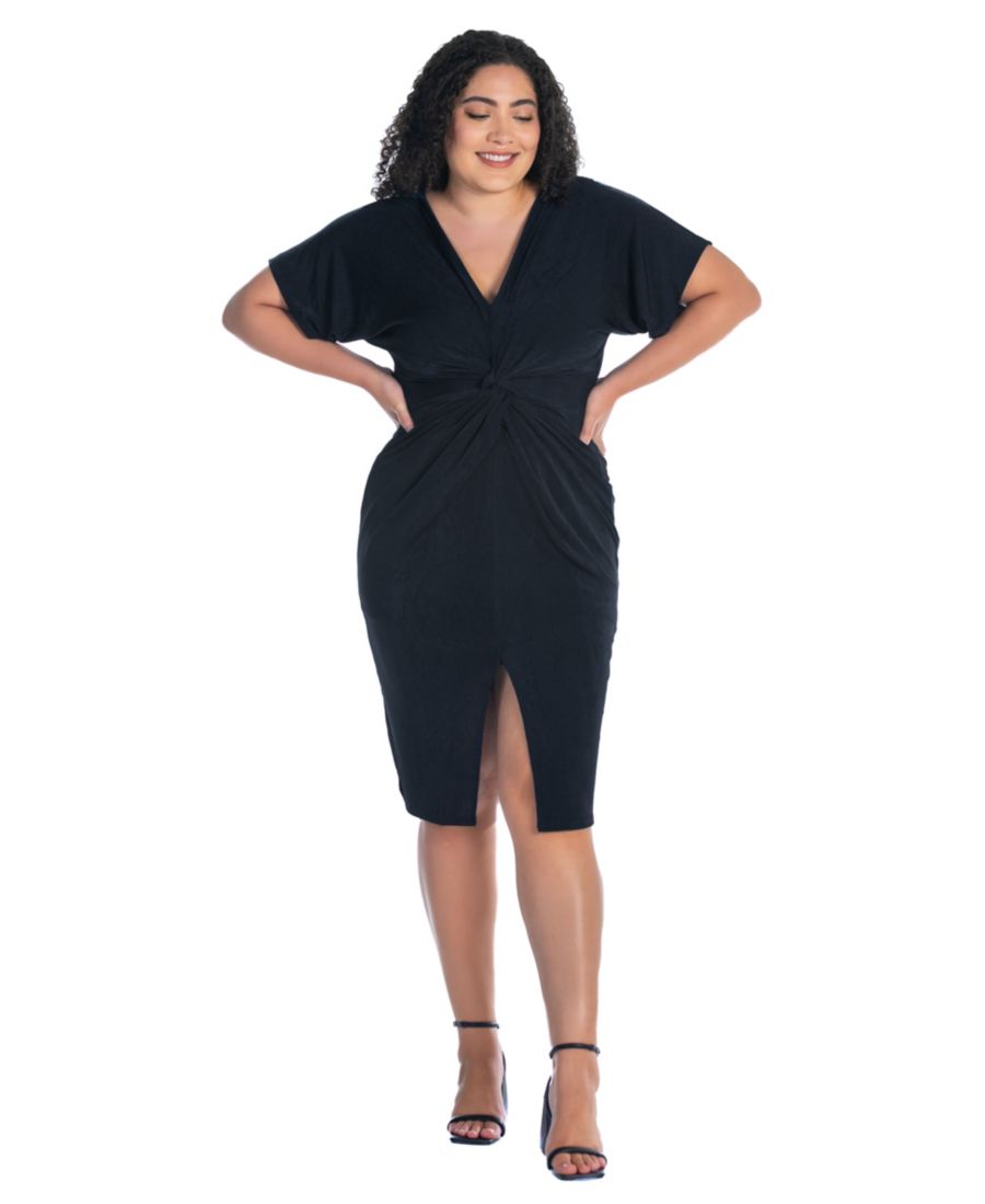 Платье большого размера с короткими рукавами, V-образным вырезом, перекрученным передом и разрезом по низу 24seven Comfort Apparel, Black
Платье большого размера с короткими рукавами, V-образным вырезом, перекрученным передом и разрезом по низу 24seven Comfort Apparel, Black