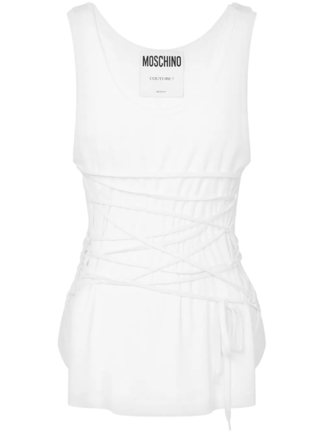 Moschino топ с логотипом, белый 
Moschino топ с логотипом, белый