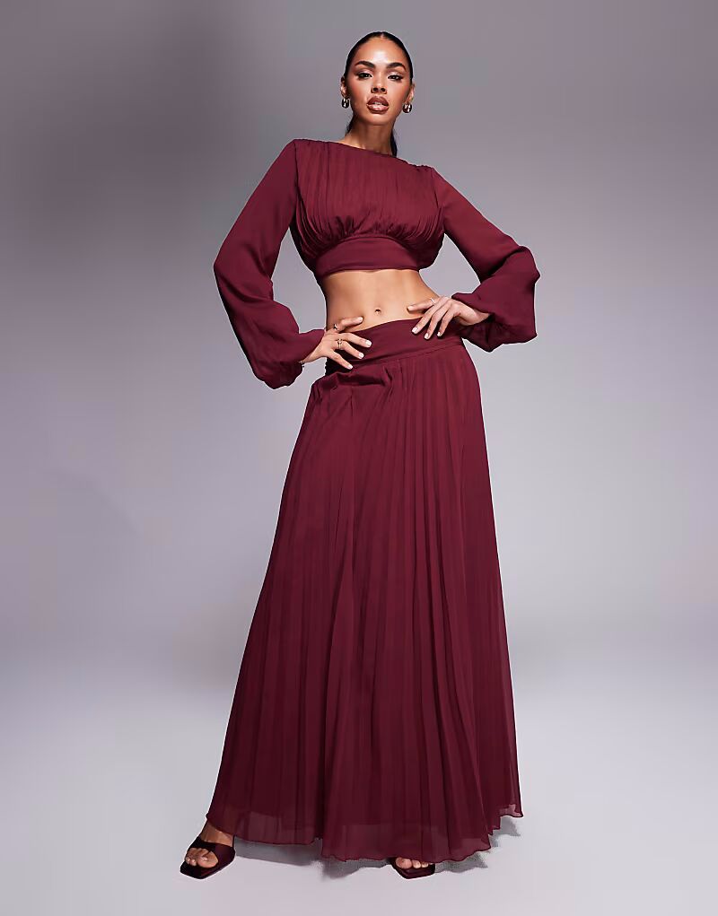 Юбка макси с заниженной талией и складками, темно-вишневая Asos Design
Юбка макси с заниженной талией и складками, темно-вишневая Asos Design