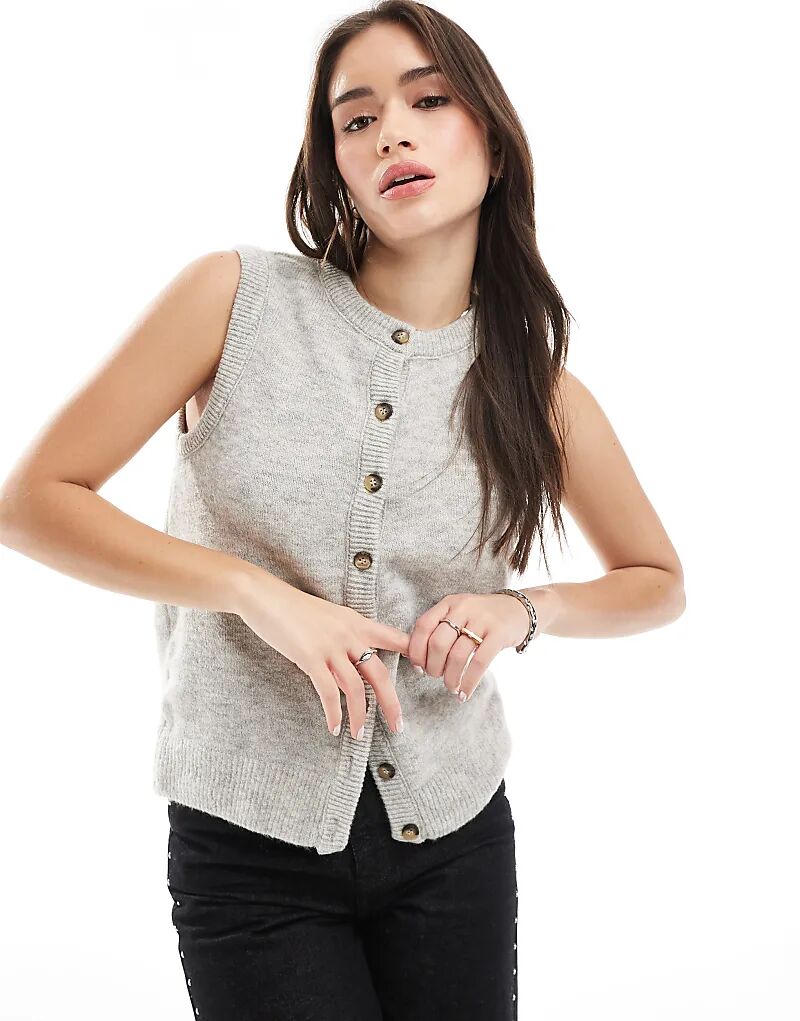 Вязаный кардиган жилет серого цвета Stradivarius
Вязаный кардиган жилет серого цвета Stradivarius