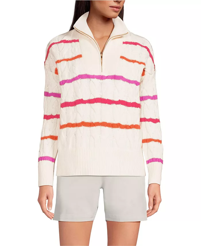 Женский джемпер Drifter Cable с молнией до четверти Lands' End, белый
Женский джемпер Drifter Cable с молнией до четверти Lands' End, белый