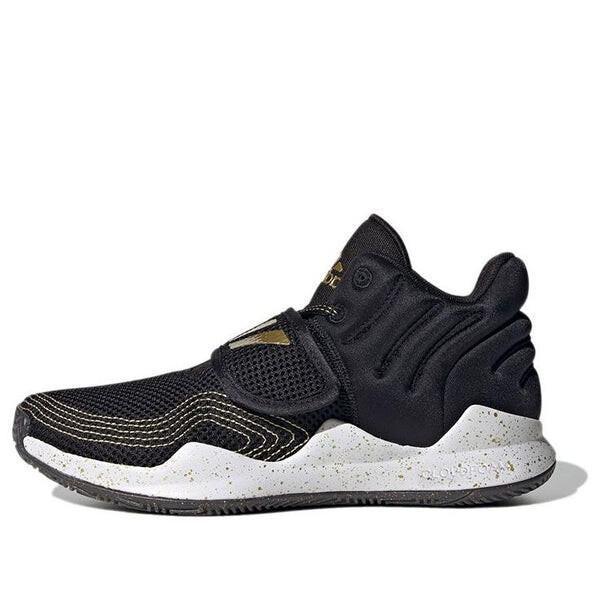 Кроссовки deep threat primeblue j 'black gold metallic splatter' Adidas, черный 
Кроссовки deep threat primeblue j 'black gold metallic splatter' Adidas, черный