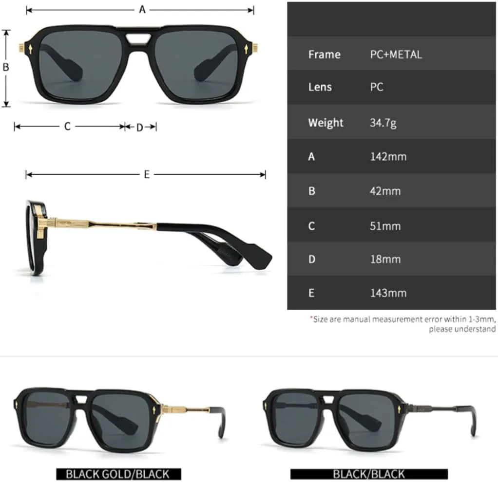 Винтажные солнцезащитные очки в стиле стимпанк с плоской верхней частью для женщин и мужчин, роскошные, классические, модные, в стиле панк TVTBBVV, Gold Black
Винтажные солнцезащитные очки в стиле стимпанк с плоской верхней частью для женщин и мужчин, роскошные, классические, модные, в стиле панк TVTBBVV, Gold Black