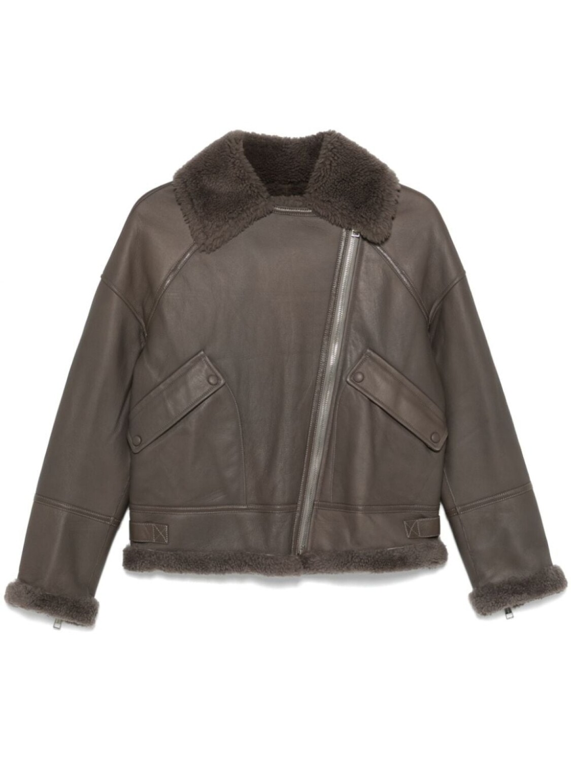 Yves Salomon кожаная куртка на молнии, серый
Yves Salomon кожаная куртка на молнии, серый